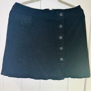 CAbi Black Mini Skirt with Button Detail